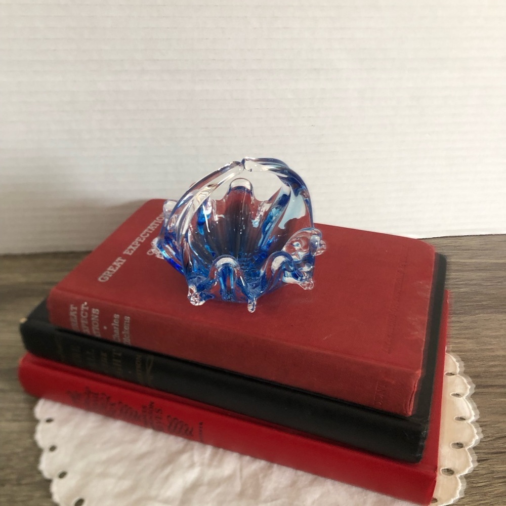 Vtg Chalet Glass Bonbonniere Glass Basket